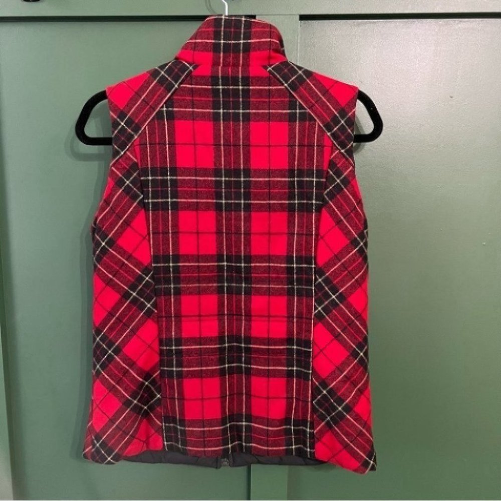 Pendleton Petites Red Wool Plaid Reversible Vest - Picture 4 of 12